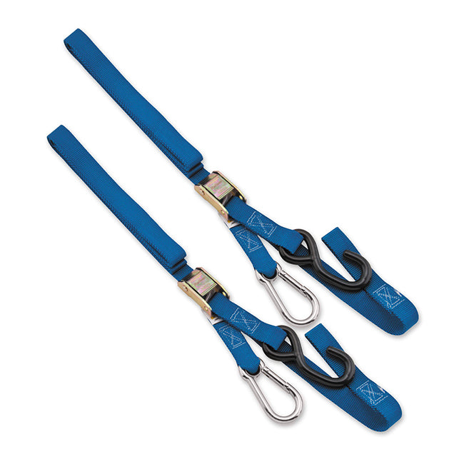 38mm Tie down blue with carabiner end  - TIE1CL