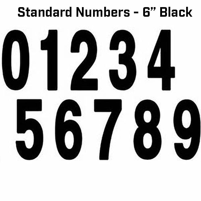Factory Effex Standard Numbers 6" Black