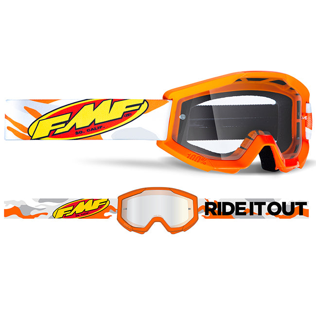 FMF POWERCORE YOUTH Goggle Assault Grey - Clear Lens